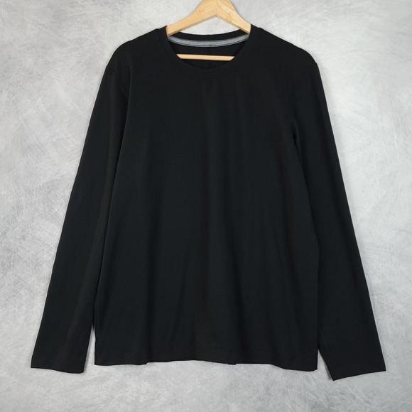 Lululemon Shirt Mens Large Black Long Sleeve Performance Athletic Tech Training - Picture 1 of 16